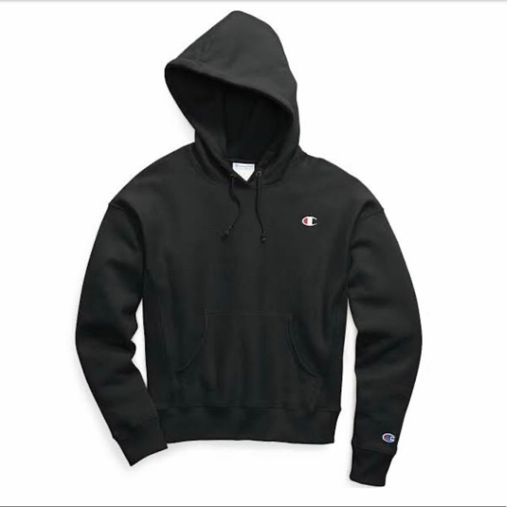 Champion Reverse weave black crew hoodie